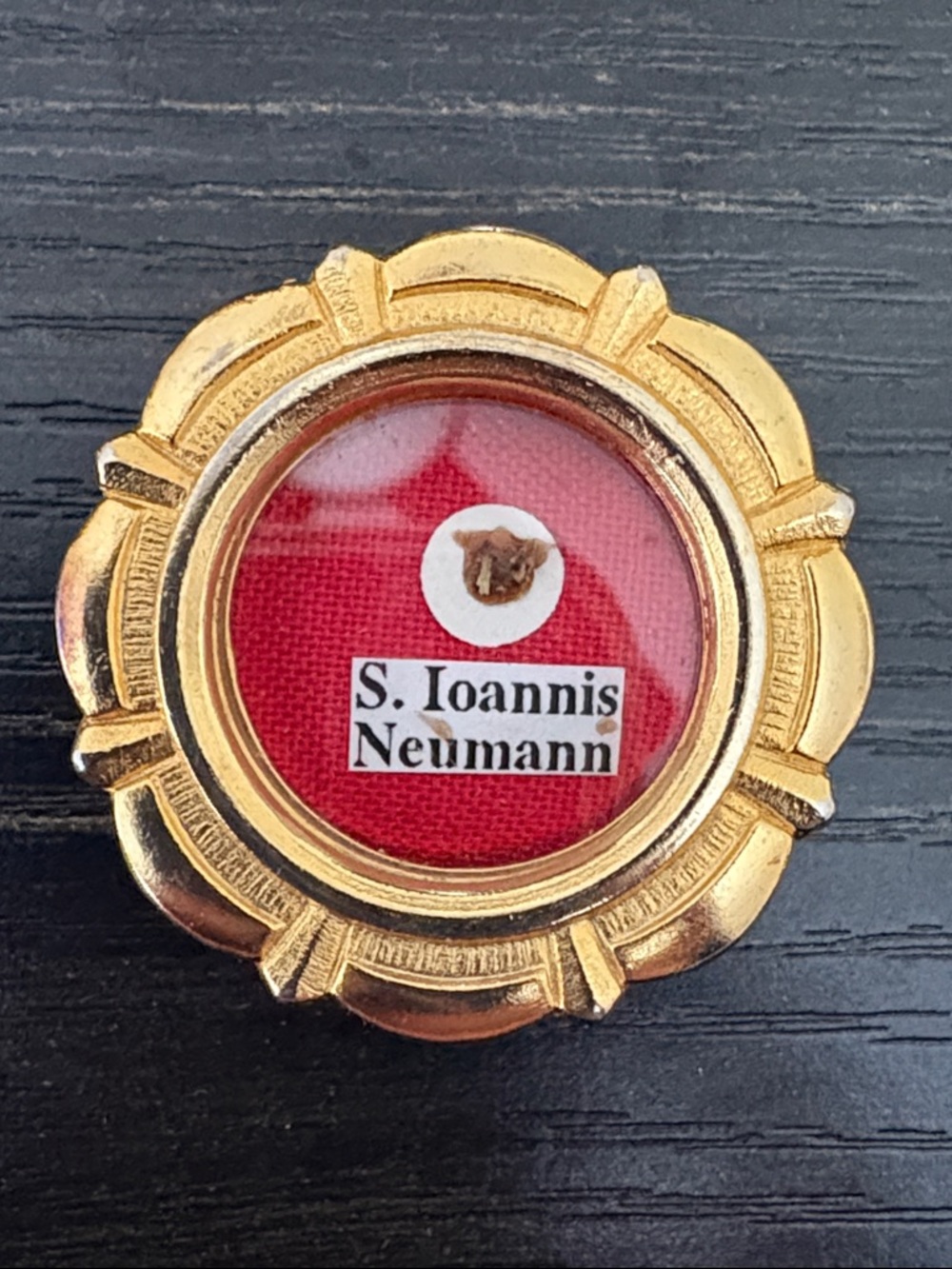 Relic gold tone pendant St. Joannis Neumann